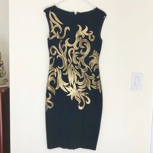 Cache Black and Gold Dress